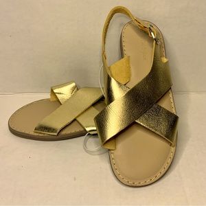 NWT Cat & Jack gold cross sandals